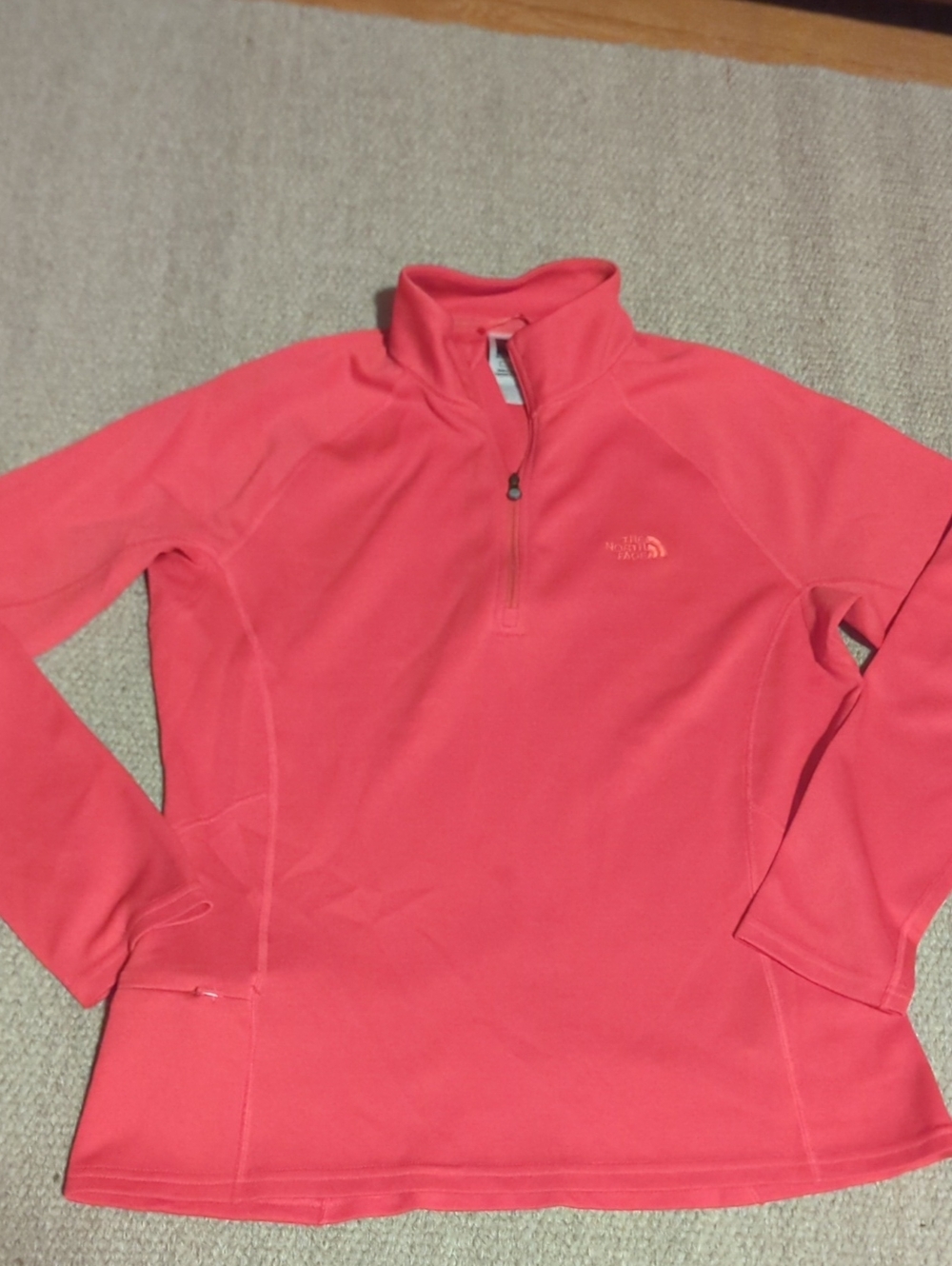 Women's Red The north Face Quarter Zip Lightweight Size Large